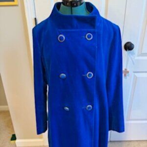 Authentic Vintage Turquoise Midi Double-Breasted Jacket
